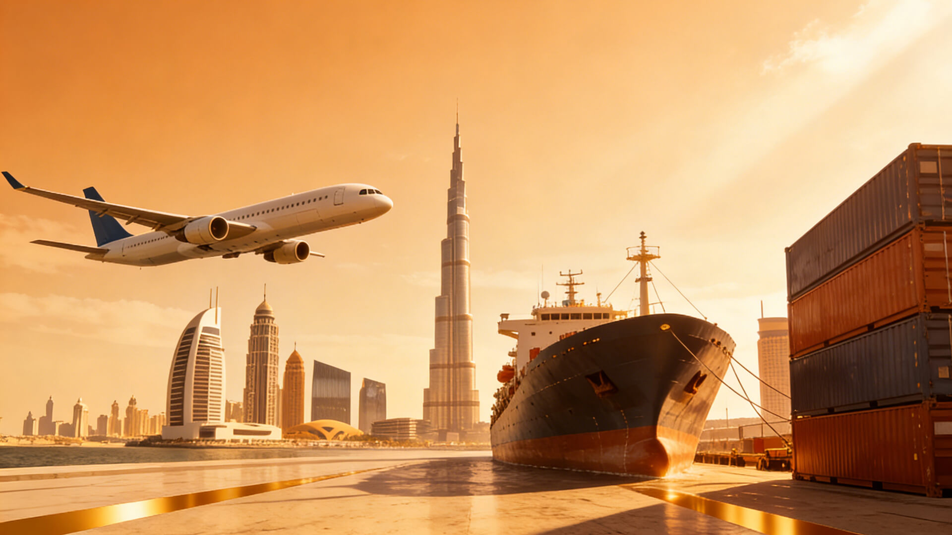 خطوط شحن جوي وبحرى مع تجميع جمركي مزدوج للشرق الأوسط